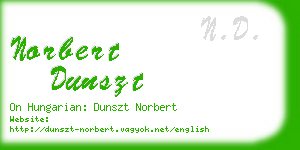 norbert dunszt business card